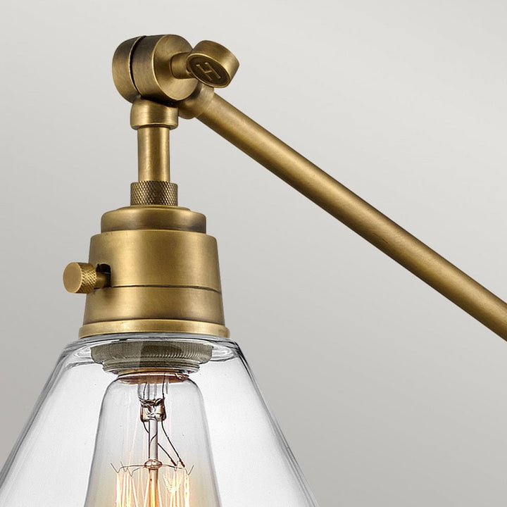 Hinkley Lighting HK-ARTI-1W-HB-CG Arti 1 Light Wall Light Heritage Brass, Clear Glass Shade