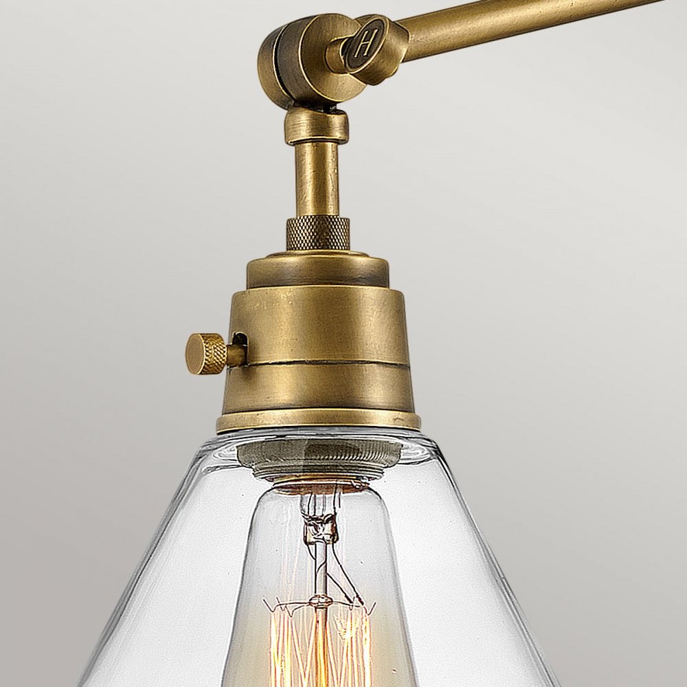 Hinkley Lighting HK-ARTI-1W-HB-CG Arti 1 Light Wall Light Heritage Brass, Clear Glass Shade