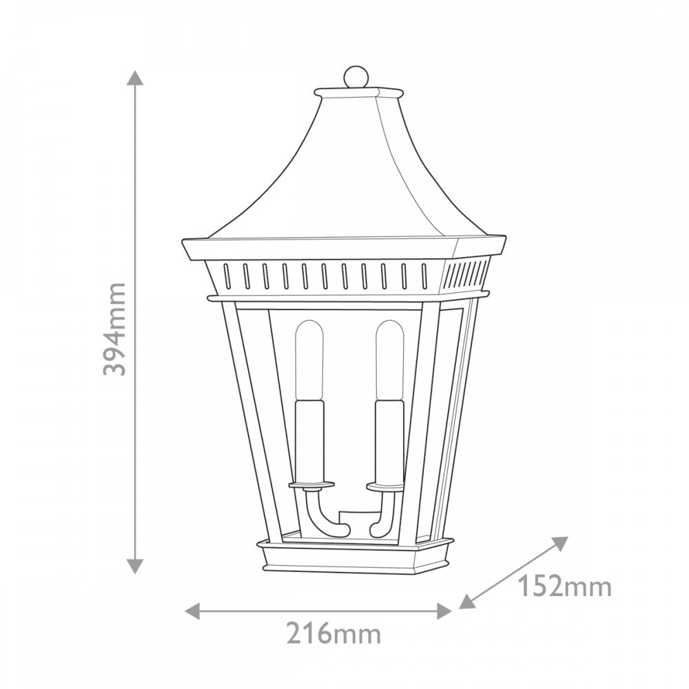Hinkley Lighting HK-CHAPEL-HILL7-MB Chapel Hill 2 Light Outdoor Half Wall Lantern Museum Black