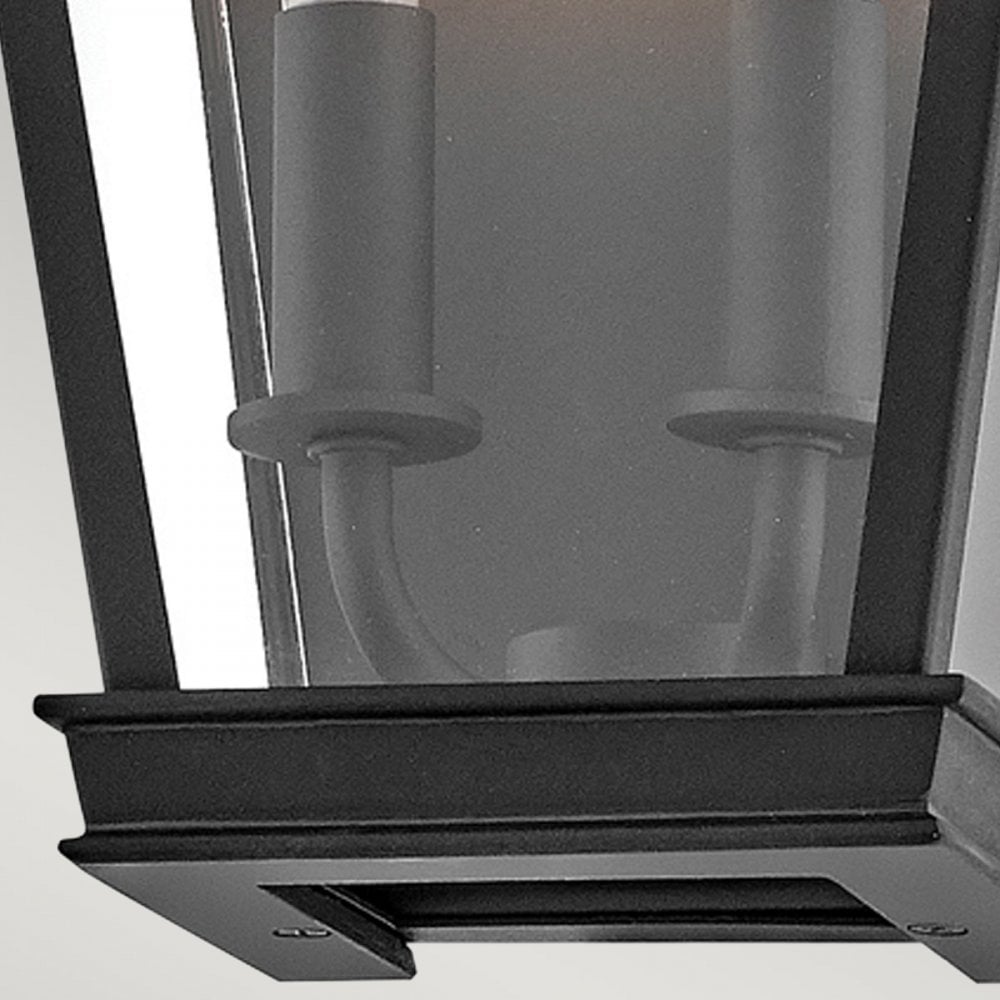 Hinkley Lighting HK-CHAPEL-HILL7-MB Chapel Hill 2 Light Outdoor Half Wall Lantern Museum Black