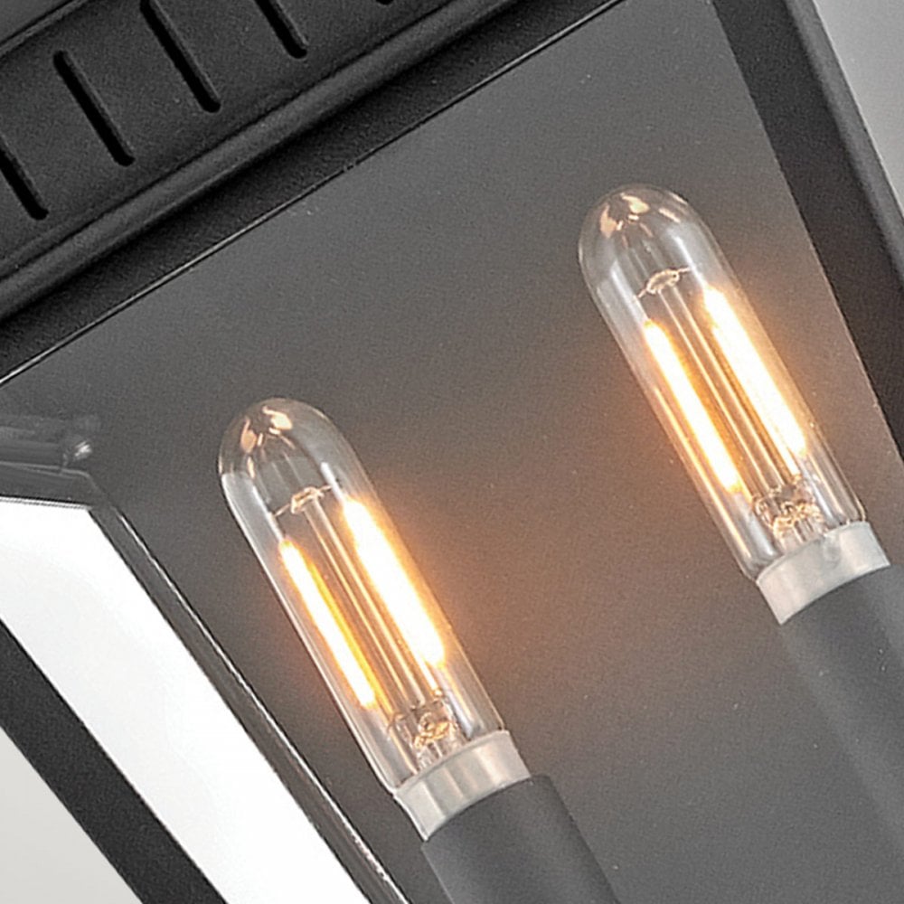 Hinkley Lighting HK-CHAPEL-HILL7-MB Chapel Hill 2 Light Outdoor Half Wall Lantern Museum Black