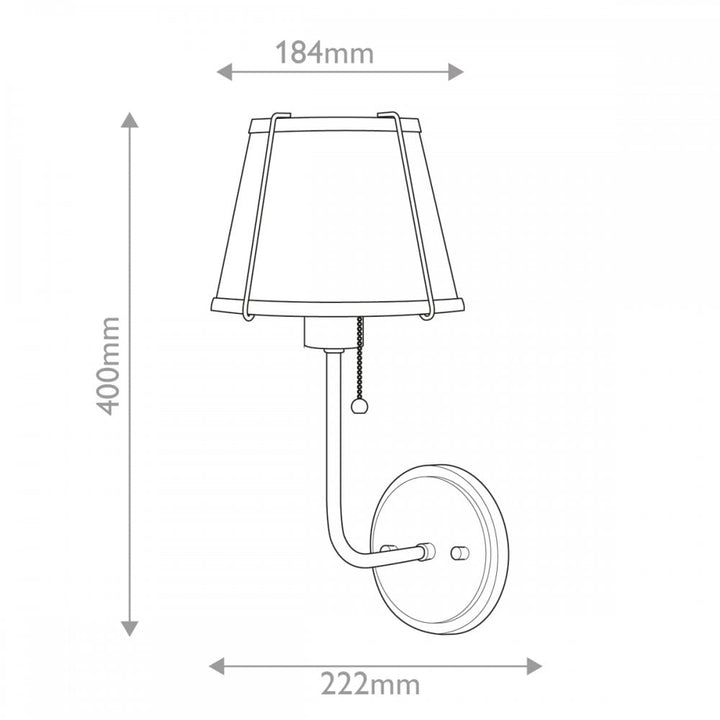 Hinkley Lighting HK-CLARKE1-BR-BK Clarke 1 Light Wall Light Warm Brass & Black Metal Shade