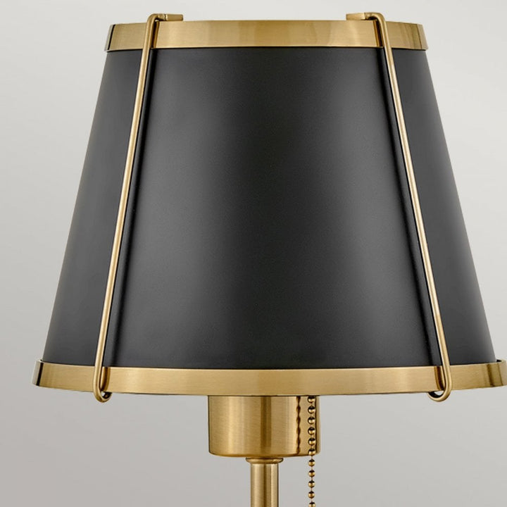 Hinkley Lighting HK-CLARKE1-BR-BK Clarke 1 Light Wall Light Warm Brass & Black Metal Shade