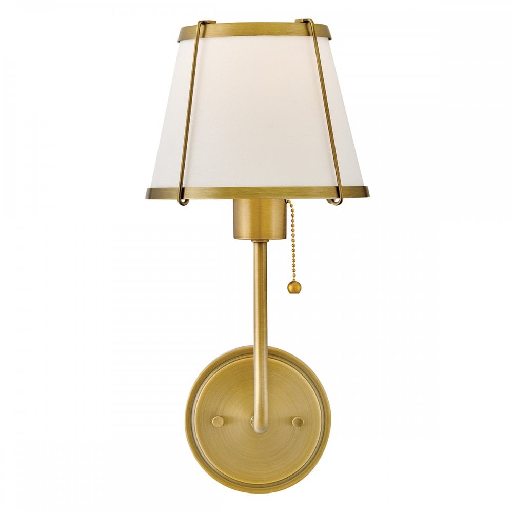 Hinkley Lighting HK-CLARKE1-DBR-OW Clarke 1 Light Wall Light Darkened Brass & Ivory Linen Shade