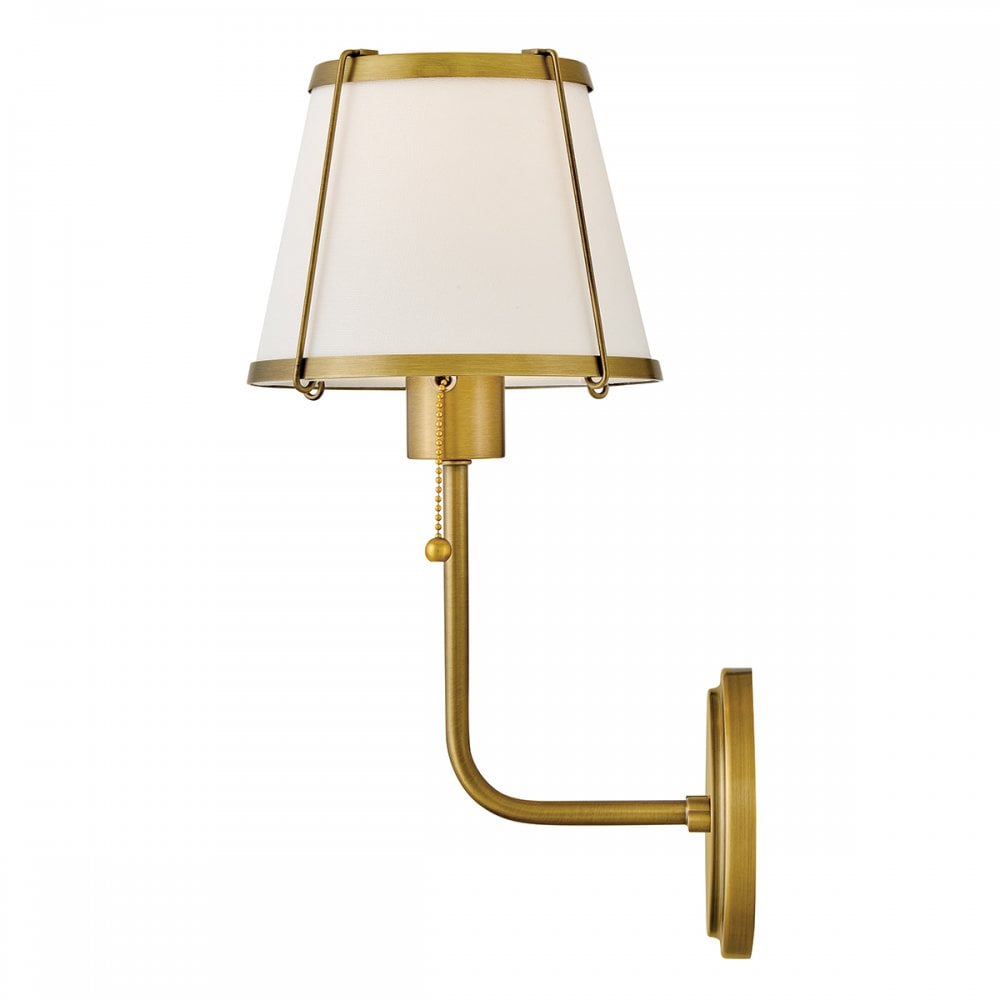 Hinkley Lighting HK-CLARKE1-DBR-OW Clarke 1 Light Wall Light Darkened Brass & Ivory Linen Shade