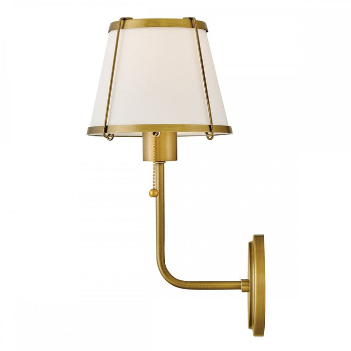 Hinkley Lighting HK-CLARKE1-DBR-OW Clarke 1 Light Wall Light Darkened Brass & Ivory Linen Shade