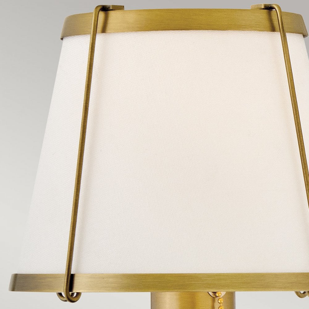 Hinkley Lighting HK-CLARKE1-DBR-OW Clarke 1 Light Wall Light Darkened Brass & Ivory Linen Shade
