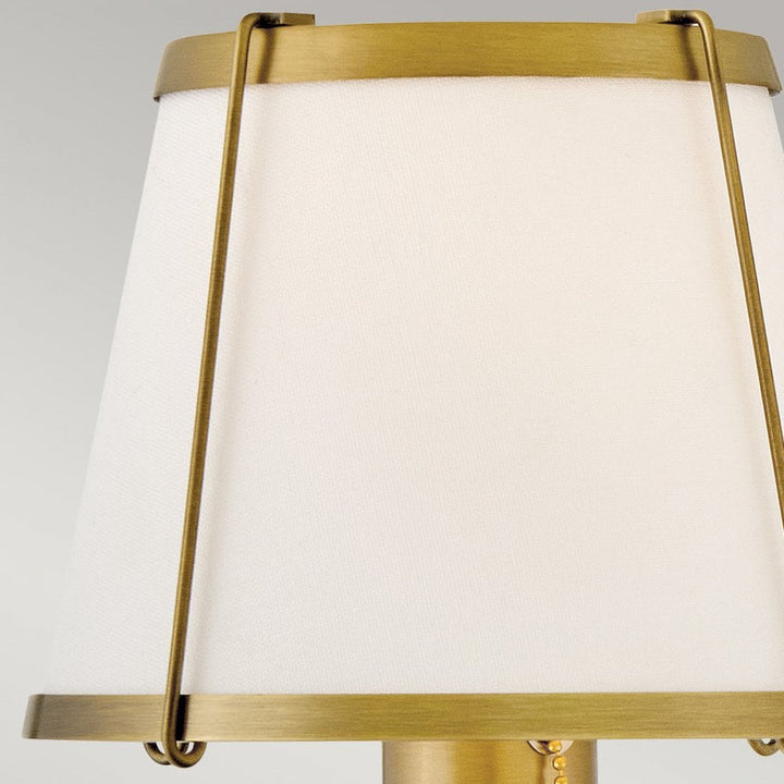 Hinkley Lighting HK-CLARKE1-DBR-OW Clarke 1 Light Wall Light Darkened Brass & Ivory Linen Shade