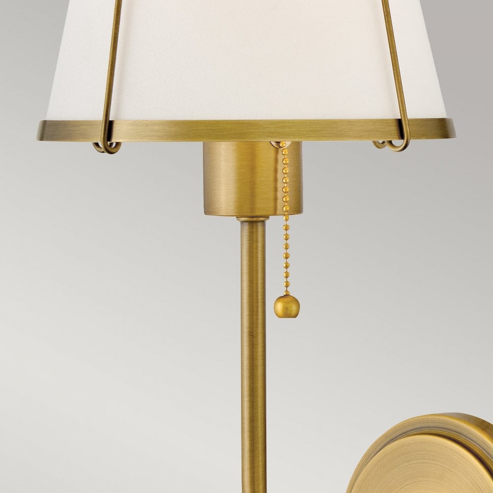 Hinkley Lighting HK-CLARKE1-DBR-OW Clarke 1 Light Wall Light Darkened Brass & Ivory Linen Shade