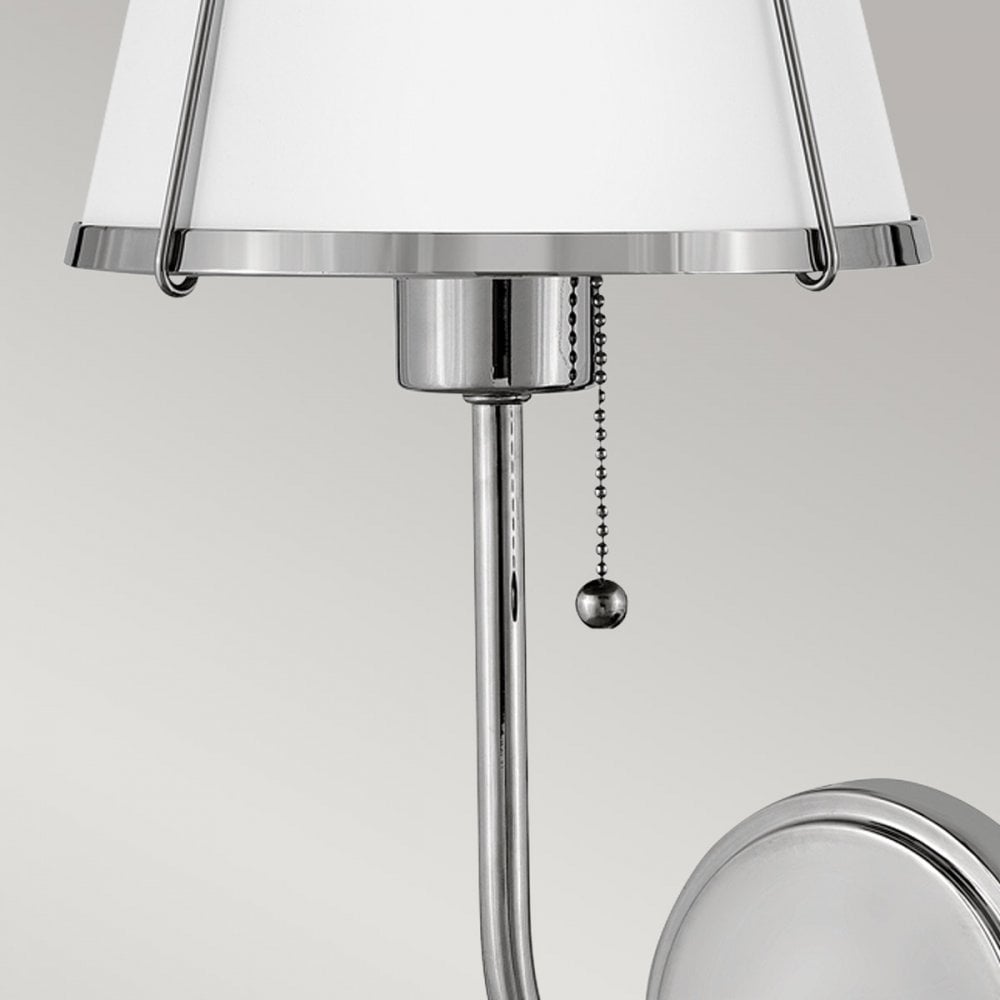 Hinkley Lighting HK-CLARKE1-PN-WH Clarke 1 Light Wall Light Polished Nickel & White Metal Shade