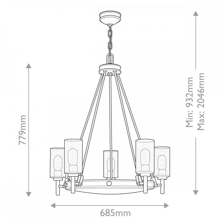 Hinkley Lighting HK-COLLIER5-BX Collier 5 Light Chandelier Black Oxide