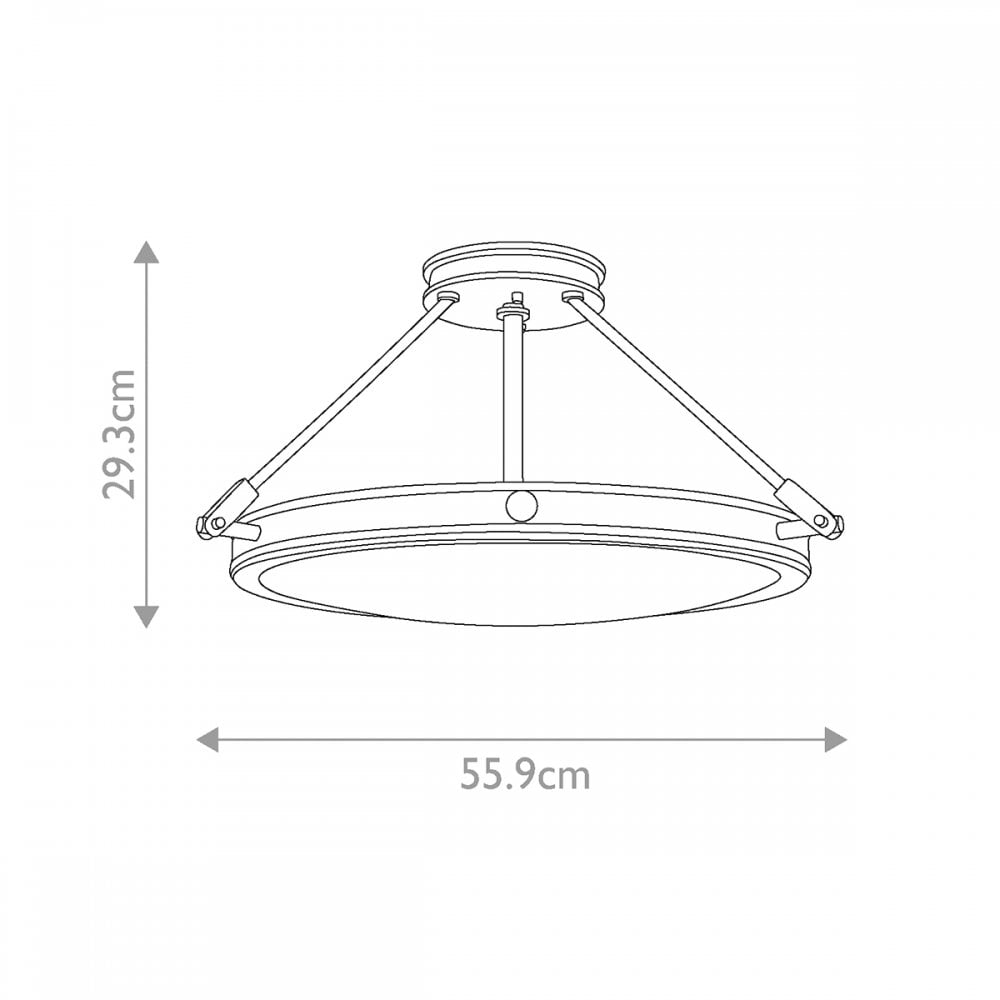 Hinkley Lighting HK-COLLIER-SF-M-BX Collier 4 Light Medium Semi-Flush Black Oxide
