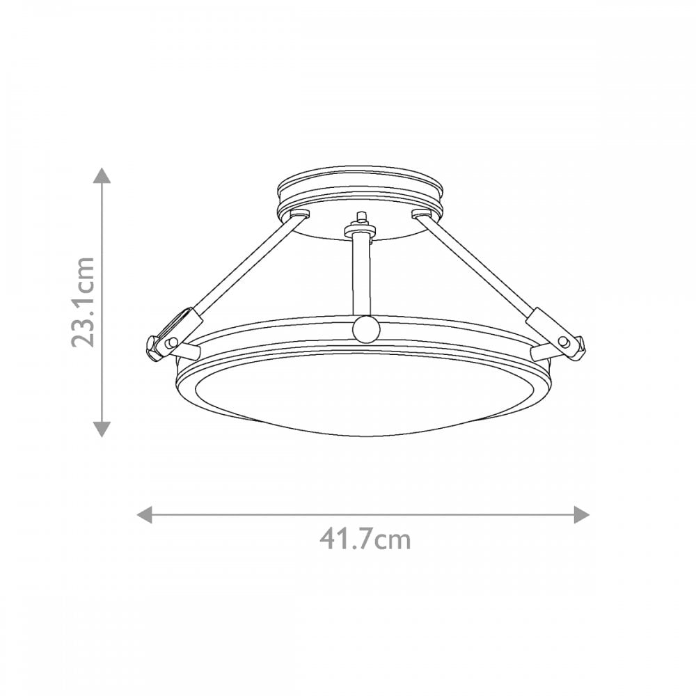 Hinkley Lighting HK-COLLIER-SF-S-BX Collier 3 Light Small Semi-Flush Black Oxide
