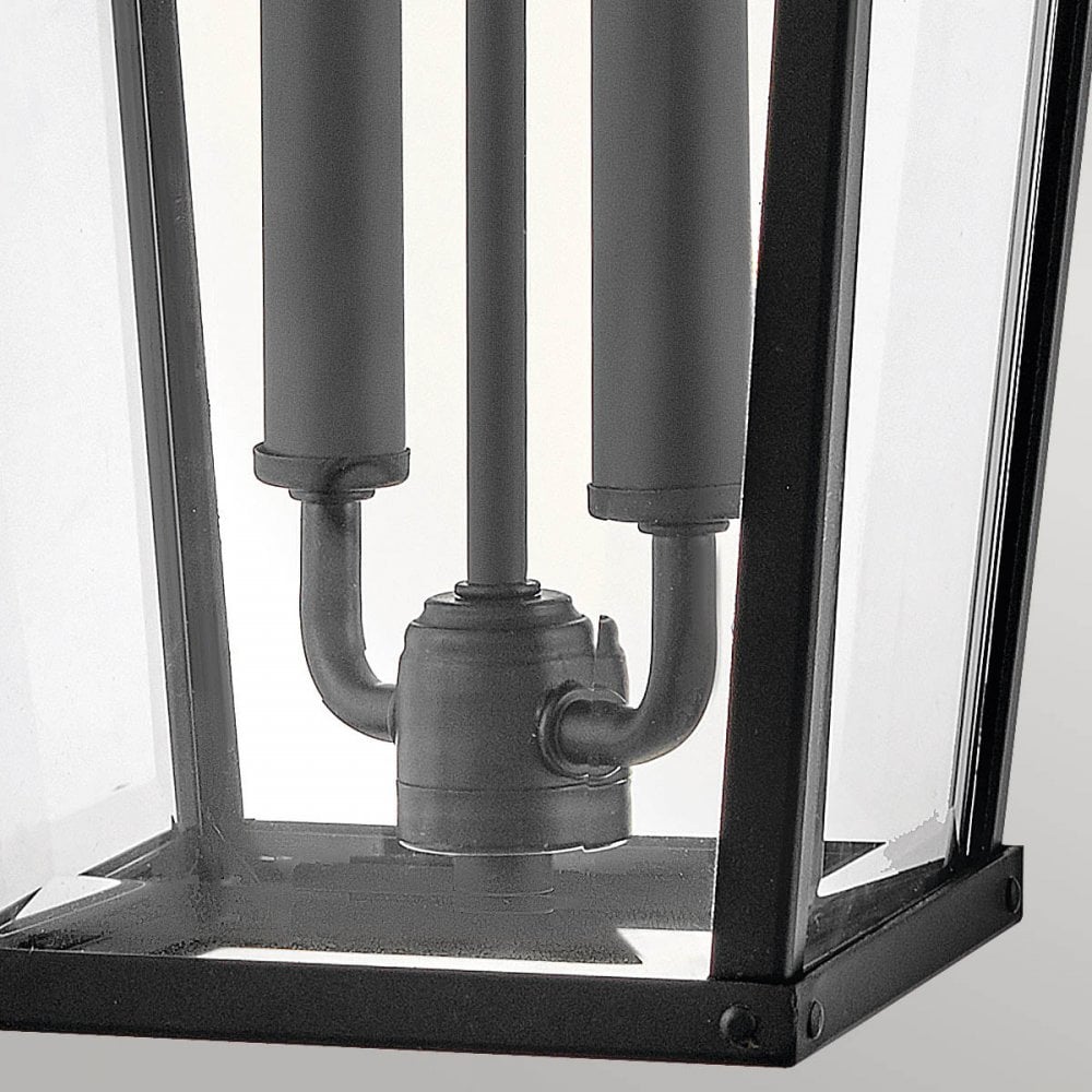 Hinkley Lighting HK-DAWSON-L Dawson 2 Light Outdoor Large Wall Lantern Black with Burnished Bronze accent