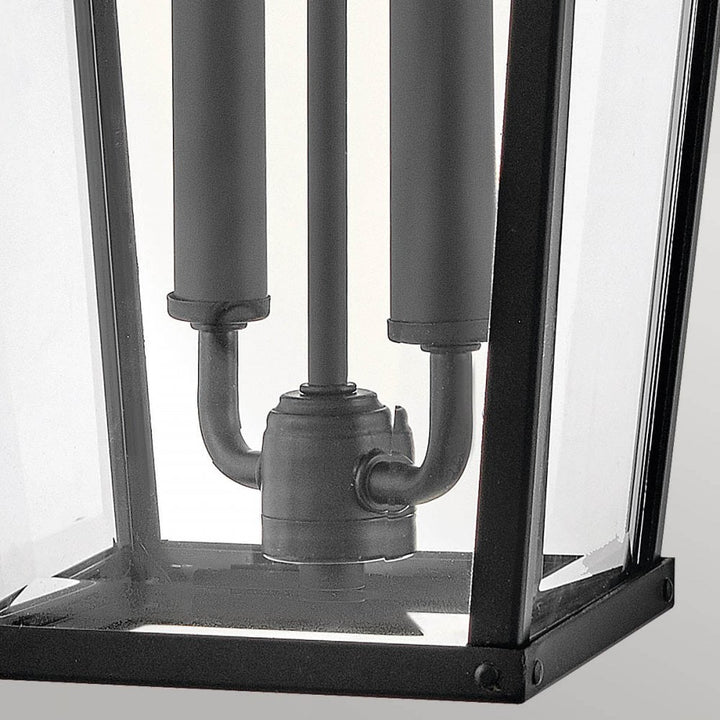 Hinkley Lighting HK-DAWSON-L Dawson 2 Light Outdoor Large Wall Lantern Black with Burnished Bronze accent