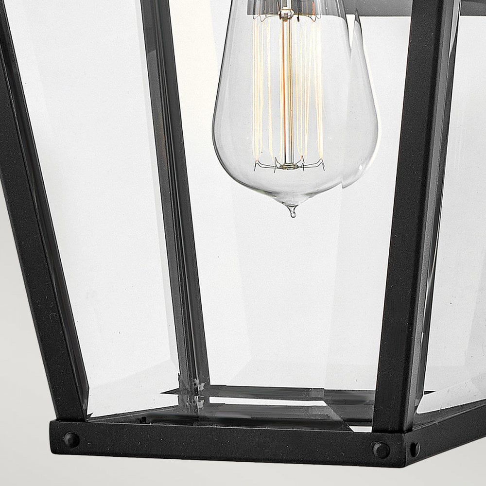 Hinkley Lighting HK-DAWSON-M Dawson 1 Light Outdoor Medium Wall Lantern Black with Burnished Bronze accent