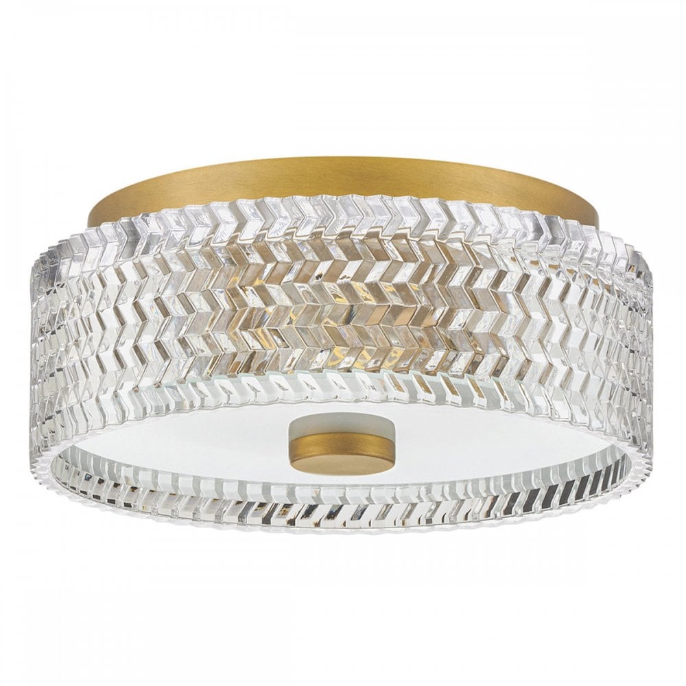 Hinkley Lighting HK-ELLE-F-S-HB Elle 2 Light Flush Heritage Brass