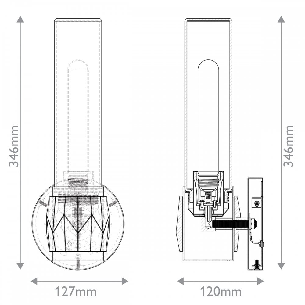 Hinkley Lighting HK-ELLISON1-BK-BN Ellison 1 Light Bathroom Wall Light Black with Brushed Nickel