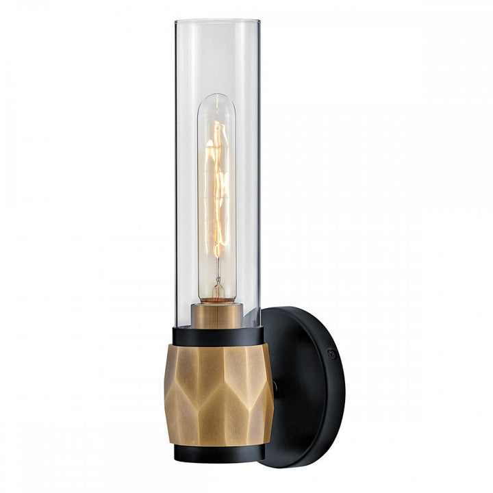 Hinkley Lighting HK-ELLISON1-BK-HB Ellison 1 Light Bathroom Wall Light Black with Heritage Brass