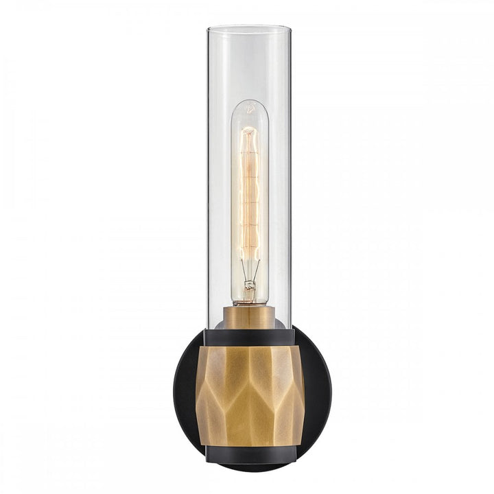 Hinkley Lighting HK-ELLISON1-BK-HB Ellison 1 Light Bathroom Wall Light Black with Heritage Brass