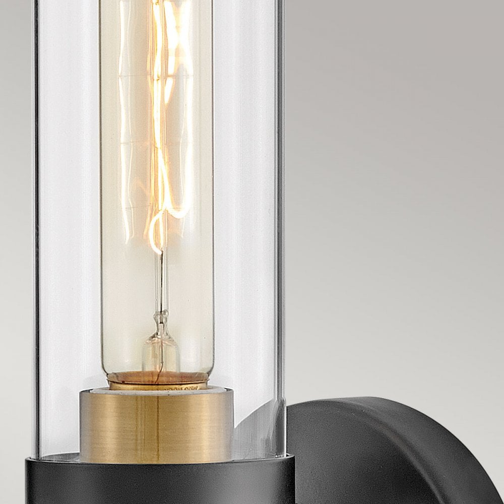 Hinkley Lighting HK-ELLISON1-BK-HB Ellison 1 Light Bathroom Wall Light Black with Heritage Brass