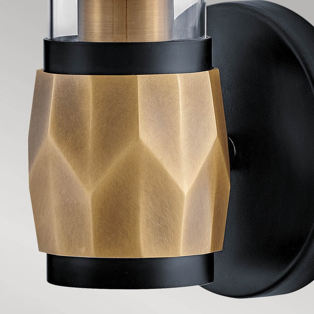 Hinkley Lighting HK-ELLISON1-BK-HB Ellison 1 Light Bathroom Wall Light Black with Heritage Brass