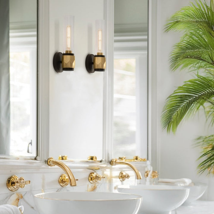 Hinkley Lighting HK-ELLISON1-BK-HB Ellison 1 Light Bathroom Wall Light Black with Heritage Brass