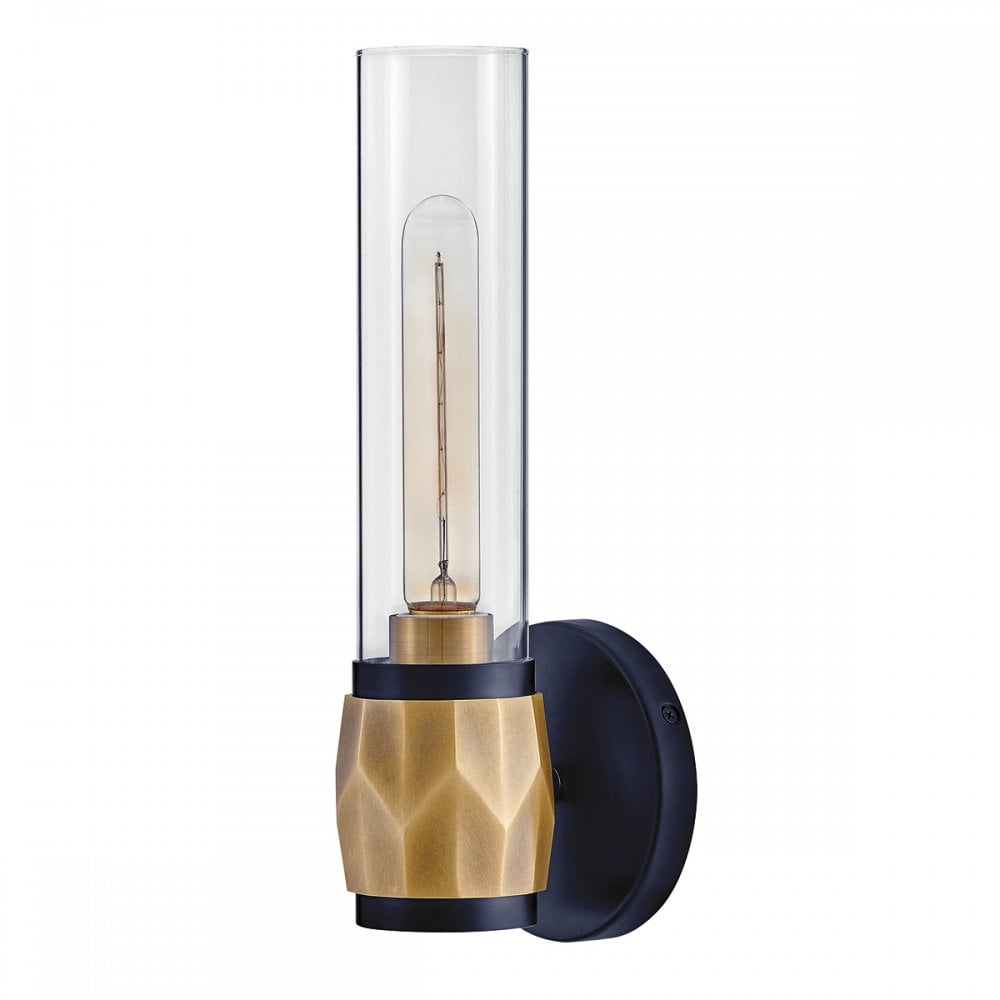 Hinkley Lighting HK-ELLISON1-BK-HB Ellison 1 Light Bathroom Wall Light Black with Heritage Brass