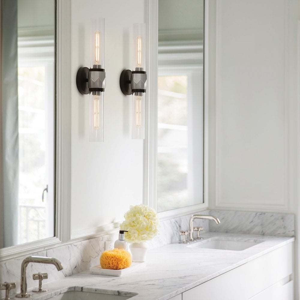 Hinkley Lighting HK-ELLISON2-BK-BN Ellison 2 Light Bathroom Wall Light Black with Brushed Nickel