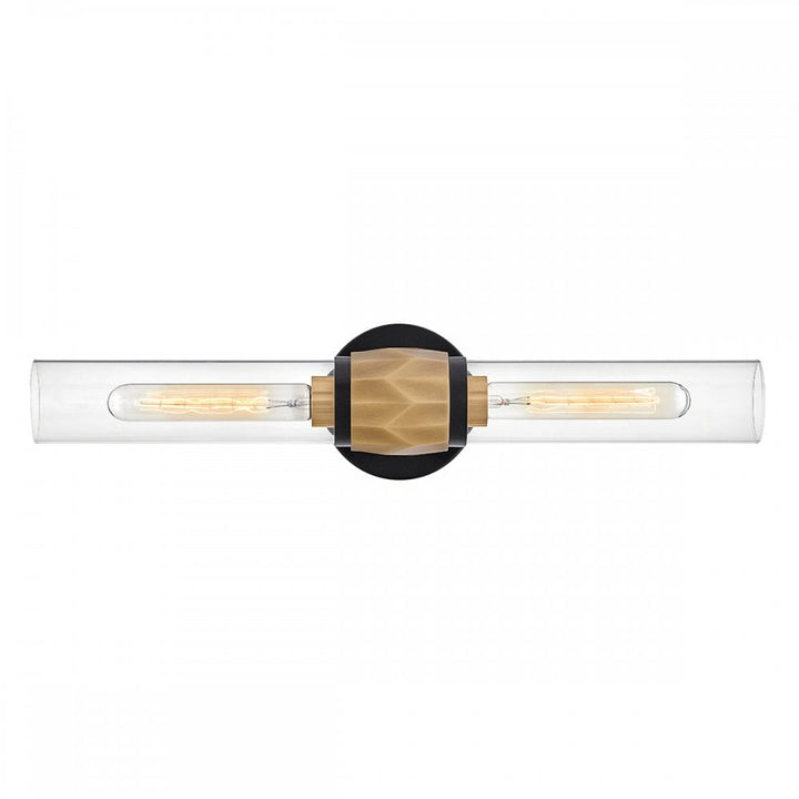 Hinkley Lighting HK-ELLISON2-BK-HB Ellison 2 Light Bathroom Wall Light Black with Heritage Brass