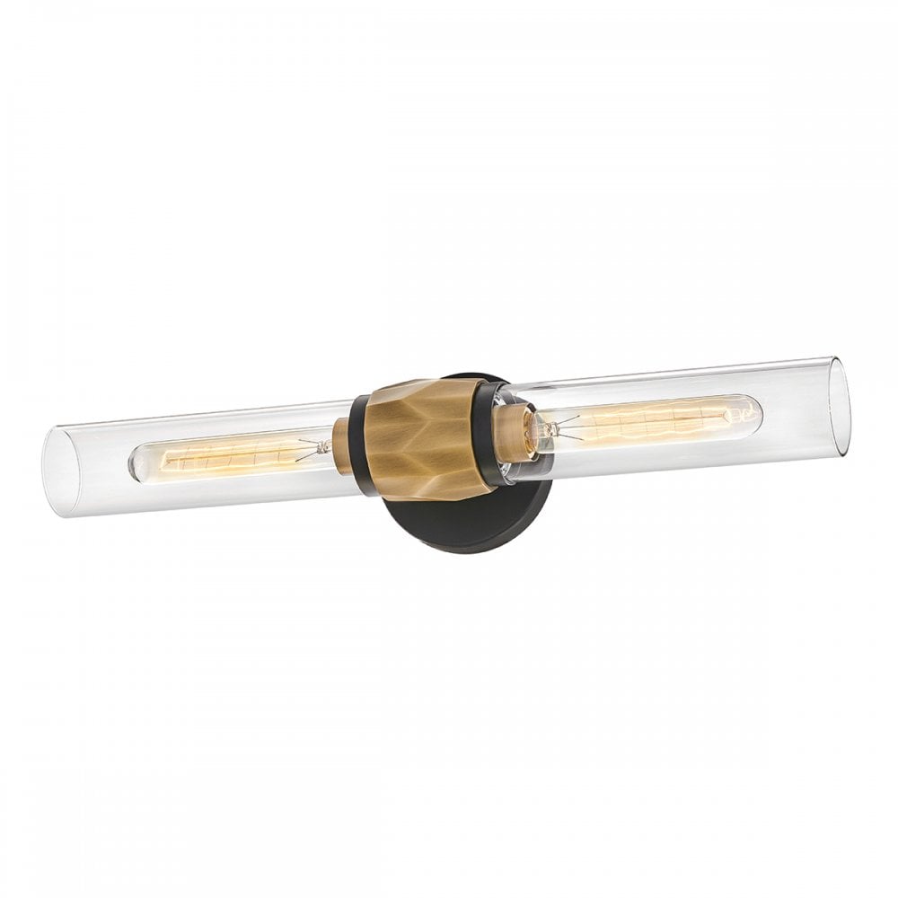 Hinkley Lighting HK-ELLISON2-BK-HB Ellison 2 Light Bathroom Wall Light Black with Heritage Brass