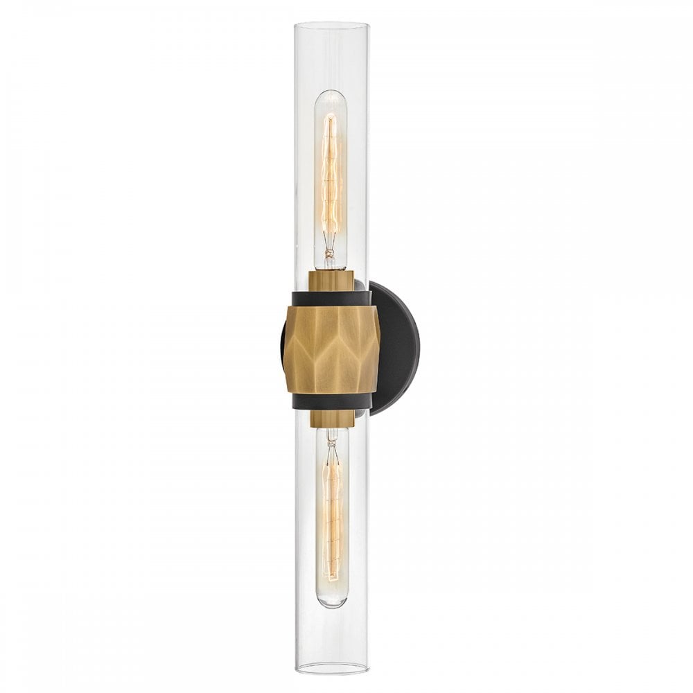 Hinkley Lighting HK-ELLISON2-BK-HB Ellison 2 Light Bathroom Wall Light Black with Heritage Brass