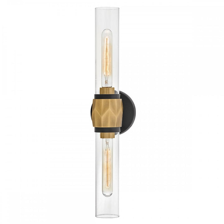 Hinkley Lighting HK-ELLISON2-BK-HB Ellison 2 Light Bathroom Wall Light Black with Heritage Brass
