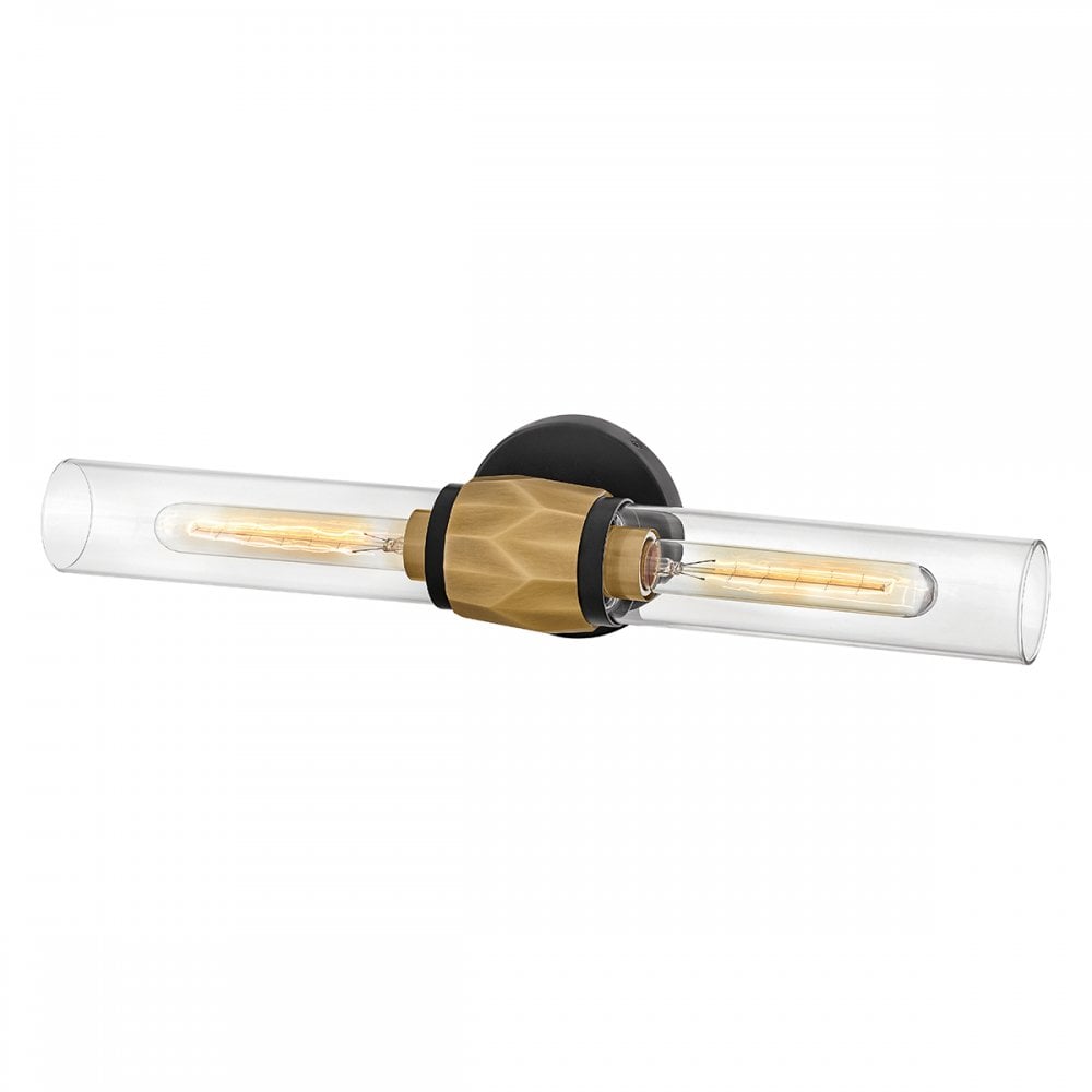 Hinkley Lighting HK-ELLISON2-BK-HB Ellison 2 Light Bathroom Wall Light Black with Heritage Brass
