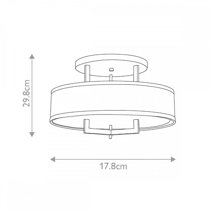 Hinkley HK-HAMPTON-SF-BB Hampton 3 Light Semi-Flush Brushed Brass (S)