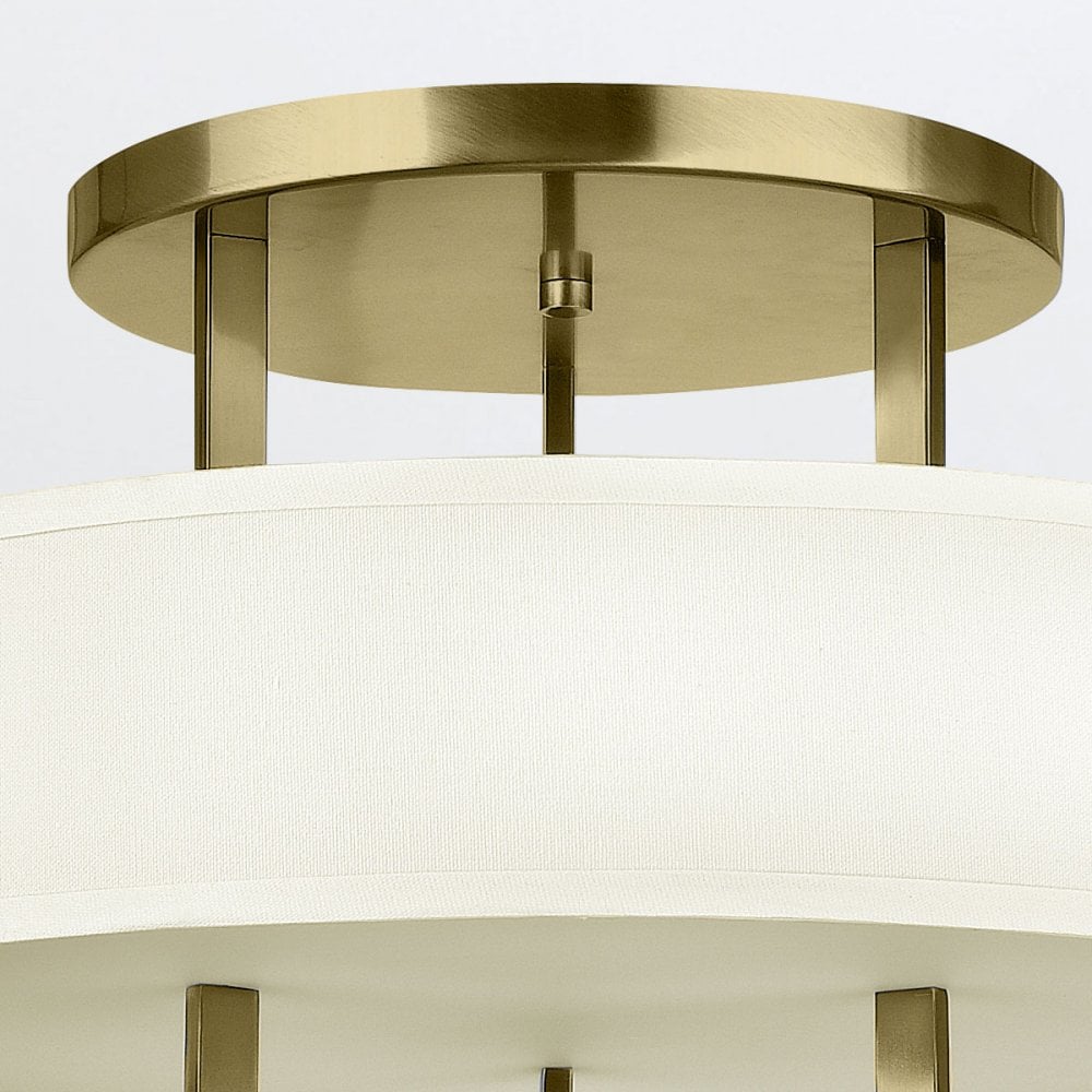Hinkley HK-HAMPTON-SF-BB Hampton 3 Light Semi-Flush Brushed Brass (S)