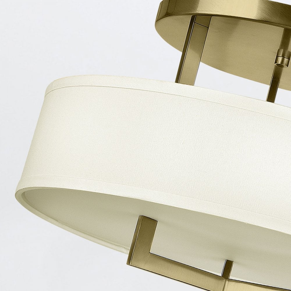 Hinkley HK-HAMPTON-SF-BB Hampton 3 Light Semi-Flush Brushed Brass (S)