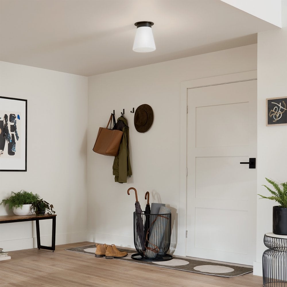 Kichler KL-ALBERS-F-T-BK Albers 1 Light Flush Black