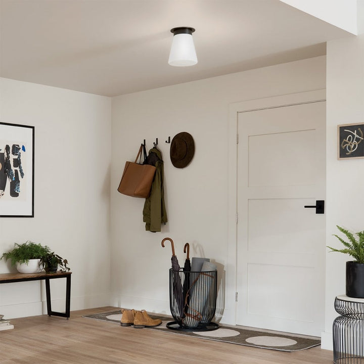 Kichler KL-ALBERS-F-T-BK Albers 1 Light Flush Black