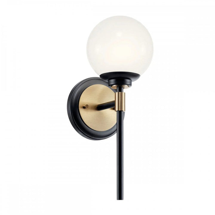 Kichler KL-BENNO1-BK-CPZ Benno 1 Light Bathroom Wall Light Black & Champagne Bronze
