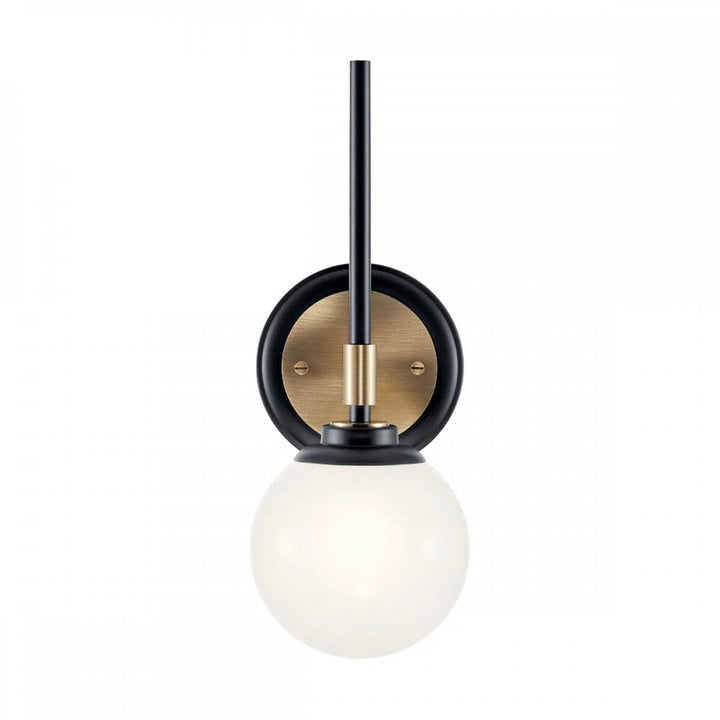 Kichler KL-BENNO1-BK-CPZ Benno 1 Light Bathroom Wall Light Black & Champagne Bronze