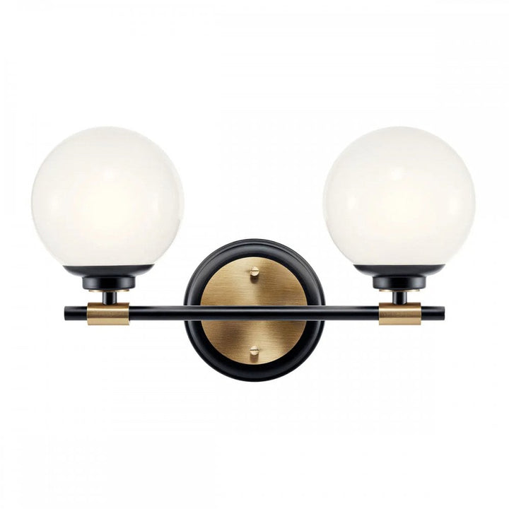 Kichler KL-BENNO2-BK-CPZ Benno 2 Light Bathroom Wall Light Black & Champagne Bronze