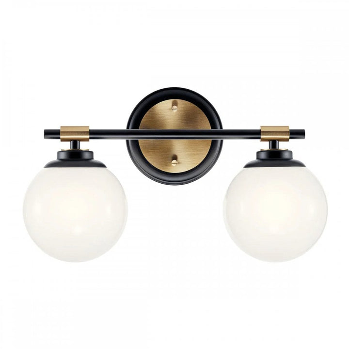 Kichler KL-BENNO2-BK-CPZ Benno 2 Light Bathroom Wall Light Black & Champagne Bronze