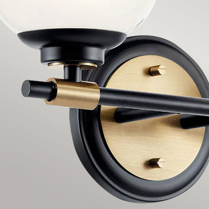 Kichler KL-BENNO2-BK-CPZ Benno 2 Light Bathroom Wall Light Black & Champagne Bronze