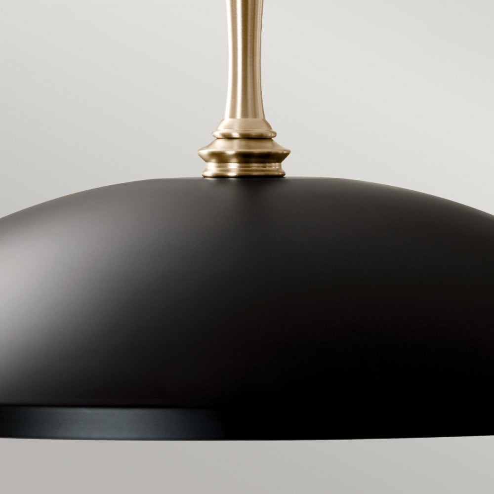 Kichler KL-DELAROSA-P-BK Delarosa 1 Light Pendant Black & Champagne Bronze