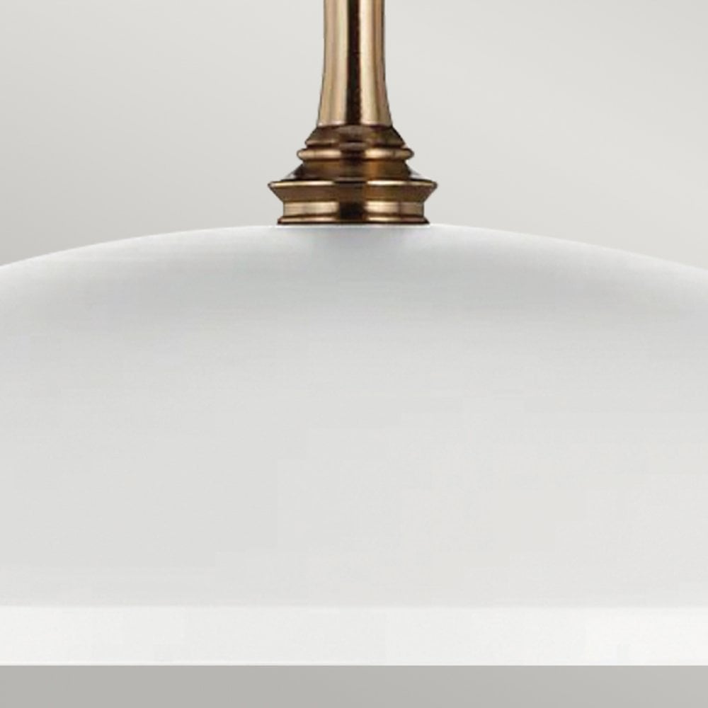 Kichler KL-DELAROSA-P-WH Delarosa 1 Light Pendant White & Champagne Bronze