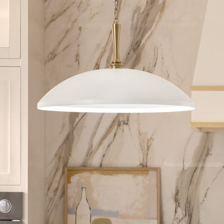 Kichler KL-DELAROSA-P-WH Delarosa 1 Light Pendant White & Champagne Bronze