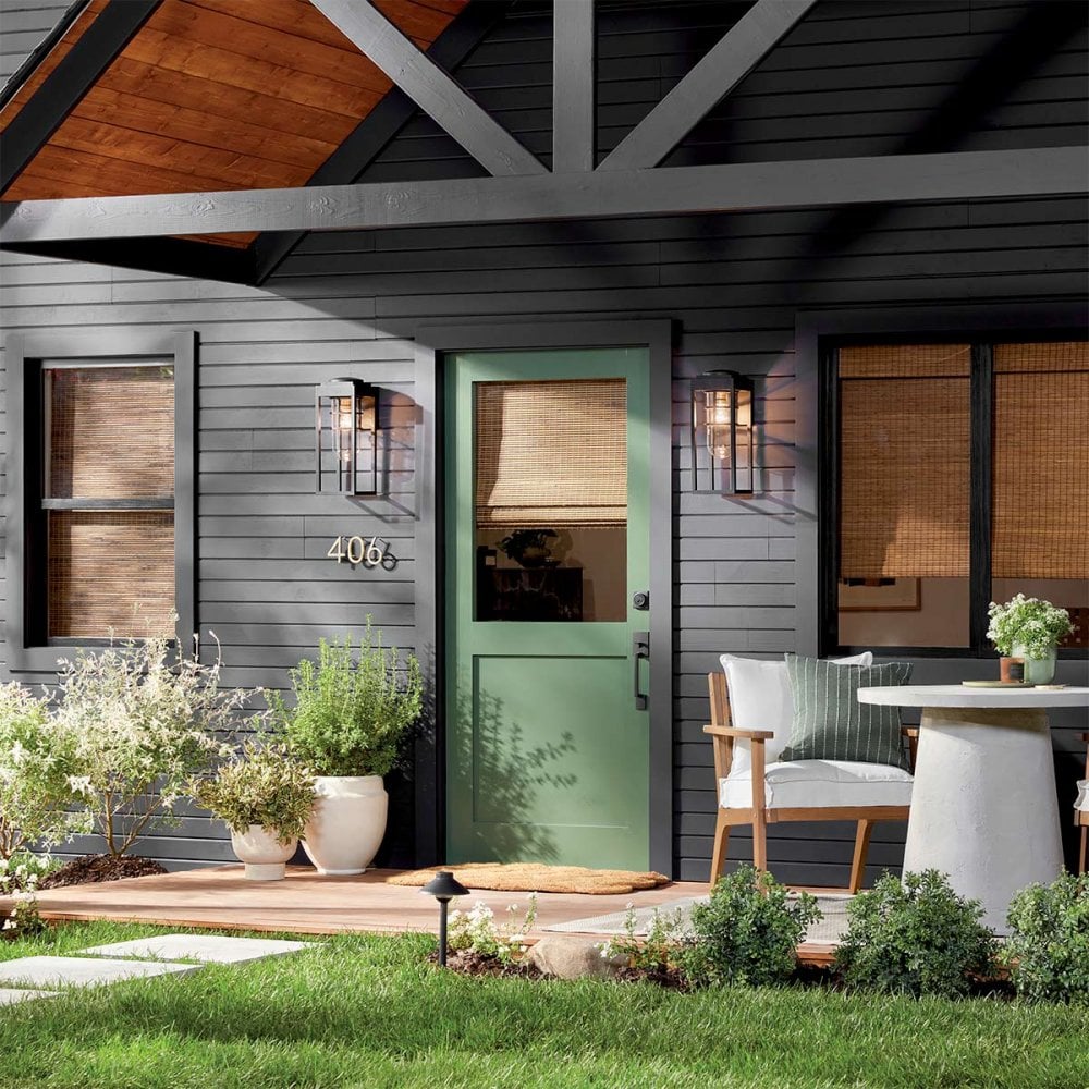 Kichler KL-HONE-M-BKT Hone 1 Light Medium Outdoor Wall Lantern Textured Black