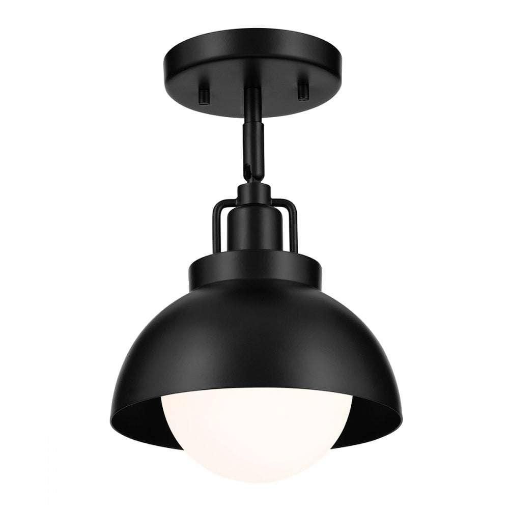 Kichler KL-NIVA-1W-1P-BK Niva 1 Light Pendant, Semi-flush or Wall. Black