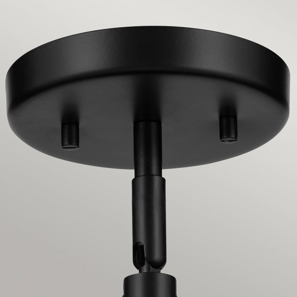 Kichler KL-NIVA-1W-1P-BK Niva 1 Light Pendant, Semi-flush or Wall. Black